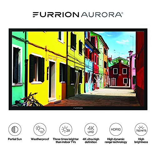 Furrion Aurora 55-inch Partial Sun Outdoor TV (2021 Model)- Weatherproof, 4K UHD HDR LED Outdoor Television with Auto-Brightness Control - FDUP55CBS