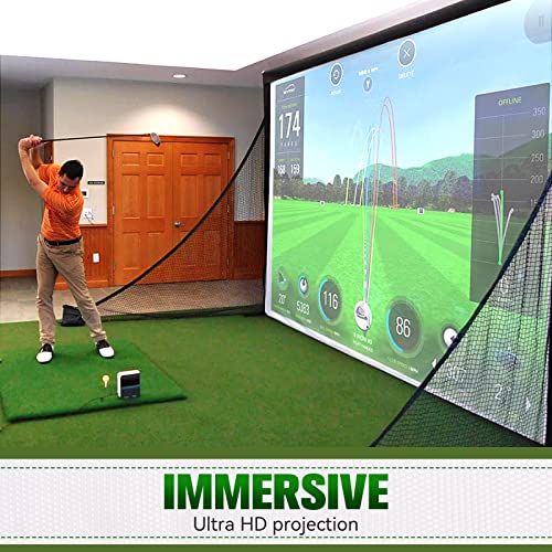 aikeec Indoor Golf Simulator Impact Screen with 14pcs Grommet Holes for Golf Training,Golf Simulators Projection Screen 118*102 inch