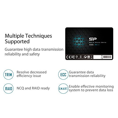 SP 1TB SSD 3D NAND A55 SLC Cache Performance Boost SATA III 2.5" 7mm (0.28") Internal Solid State Drive (SP001TBSS3A55S25)