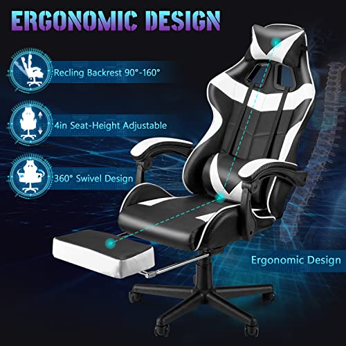 Bunny Pink Gaming Chair and Massage White Gaming Chair Bundle