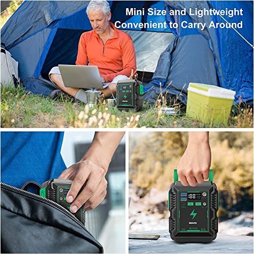 Portable Power Station, Camping Solar Generators 110V/80W AC Outlet, LED Lithium Battery Power Supply for Home Outdoor Emergency Backup