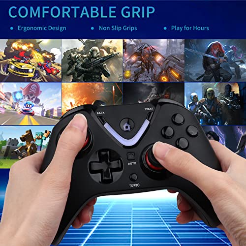 ROTOMOON Wireless Game Controller with LED Lighting Compatible with Xbox One S/X, Xbox Series S/X Gaming Gamepad, Remote Joypad with 2.4G Wireless Adapter Perfect for FPS Games