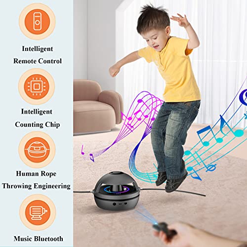 Electronic Fitness Jump Rope Portable Motorized Rope Skipping Hopper Game No-Rope Design, Having Fun Exercising with Smart Jump Rope Machine Equipped with 10 Speeds & Jump Counter（Blue）