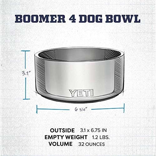 YETI Boomer 4, Stainless Steel, Non-Slip Dog Bowl, Holds 32 Ounces, Seafoam