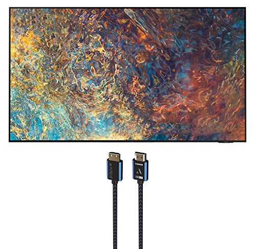 Samsung QN50QN90AA 50" Neo QLED QN90 Series 4K Smart TV with an Austere 5S-4KHD1-2.5M 5-Series 2.5m aDesign HDMI Cables WovenArmor (2021)