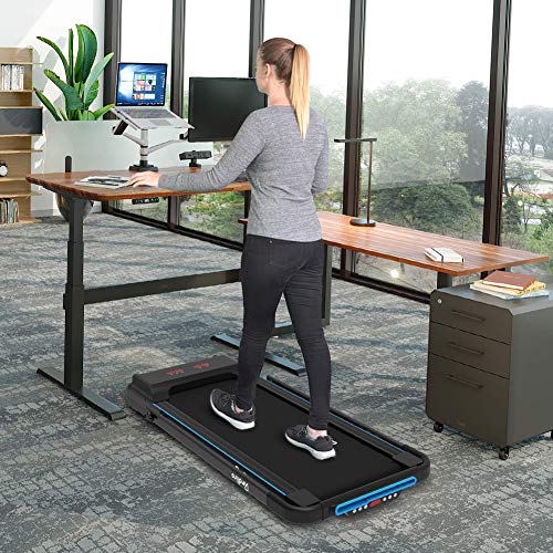 REDLIRO Under Desk Treadmill, 2 in 1 Motorized Portable Foldable Treadmill Compact Fold Up Walking Pad, Sturdy Folding Treadmill for Small Space with Remote Control LED Display for Home & Office Use