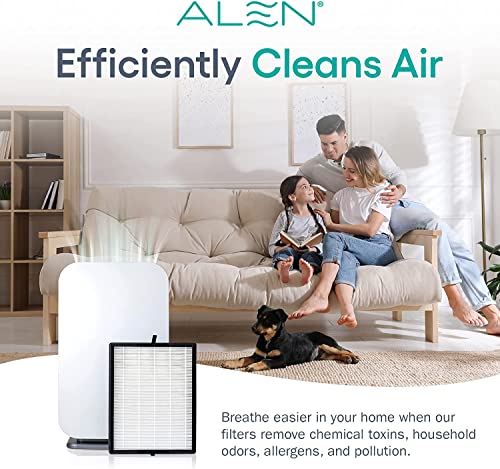 Alen FLEX Air Purifier, Quiet Air Flow for Large Rooms, 700 SqFt, Air Cleaner for Allergens, Dust, Mold, Pet Odors & B4-Pure (FL40-Pure) Air Purifier, Mold, Pet Odors, Allergies/Dust