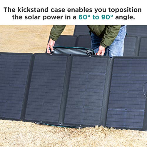 EF ECOFLOW 160 Watt Portable Solar Panel for Power Station, Foldable Solar Charger with Adjustable Kickstand, Waterproof IP68 for Outdoor Camping RV Off Grid System