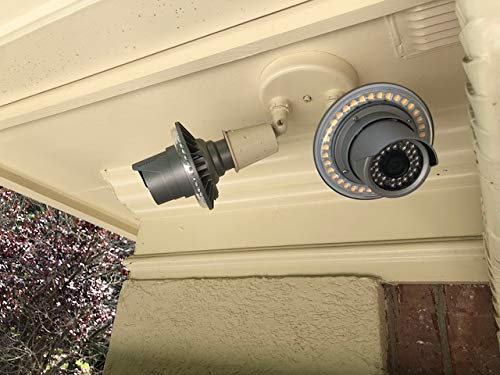 Zeus CCTV WiFi Floodlight Bulb Camera Home Security System Wireless Outdoor Waterproof Remote Control Camera Night Vision 1080p E26 LED Floodlight Cam (16GB, Single Camera Model) (2 Pack)