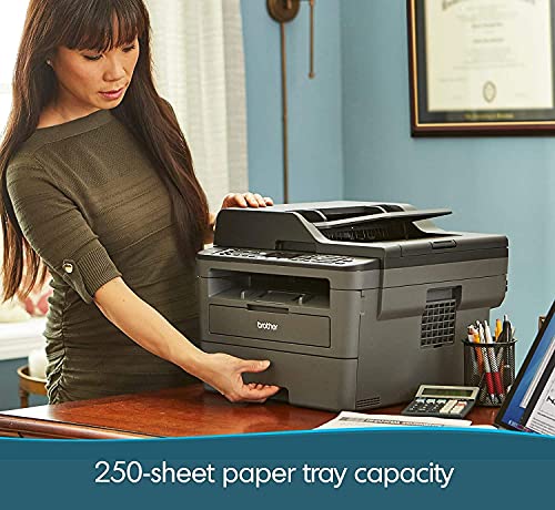 Brother L-2710DW Series Compact Monochrome All-in-One Laser Printer I Print Copy Scan Fax I Wireless I Mobile Printing I Auto 2-Sided Printing I ADF I 32 ppm I ADF + Printer Cable