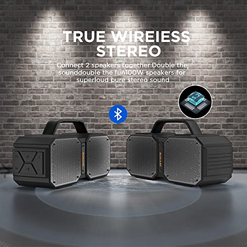 Bluetooth Speakers,BUGANI M83 Speaker IPX6 Waterproof Portable LargeWireless Speaker,Bluetooth 5.2,50W Big Power, 24H Playtime,Suitable for Family Gatherings and Outdoor Bluetooth Speaker Black