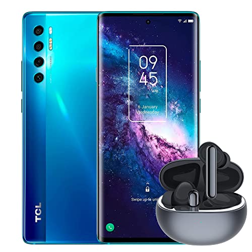 TCL 20 Pro 5G Unlocked Android Smartphone, 6GB+256GB, 4500mAh, Marine Blue & TCL MOVEAUDIO S600 True Wireless Earbuds, 32Hrs Playtime, Water Resistance,Grey