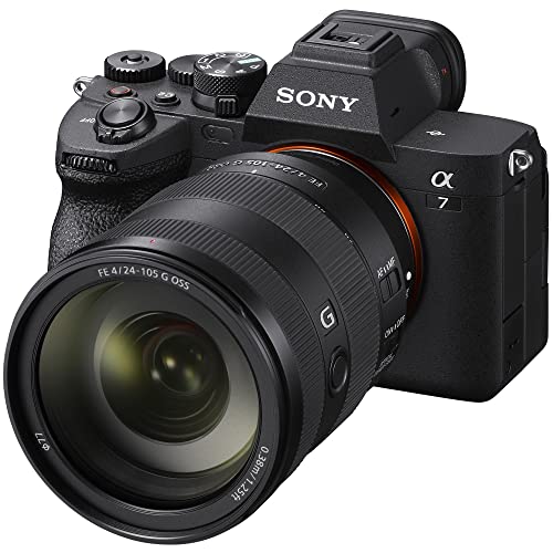 Sony a7 IV Full Frame Mirrorless Camera Body with FE 24-105mm F4 G OSS Full Frame E-Mount Lens ILCE-7M4/B + SEL24105G Bundle with Deco Gear Case + Tripod + Extra Battery, Dual Charger and Accessories