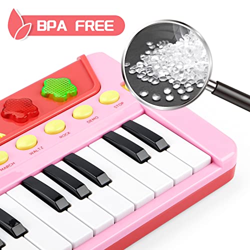 BAOLI 24 Keys Piano Keyboard for Kids, Multifunctional Portable Electronic Piano Educational Musical Instrument Toys, Birthday Gifts for Beginner Children Toddler Boys Girls Age 3-5