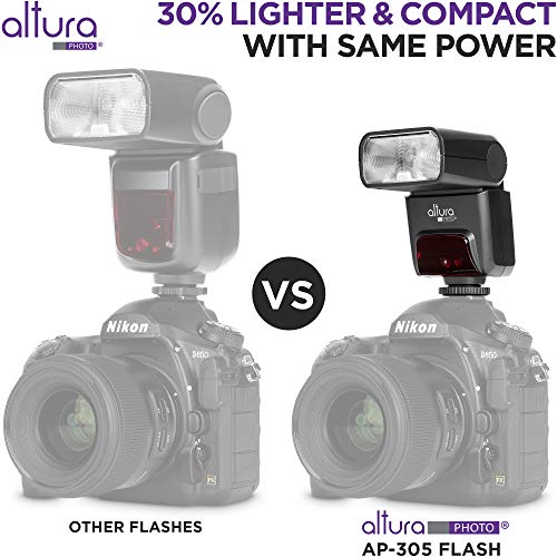 Altura Photo AP-305N Camera Flash Light with Manual Trigger for Nikon D3500 D3400 D3300 D5600 D5500 D5300 D850 D780 D750 D7500 D7200 Z6 Z7 Z50-2.4GHz I-TTL Speedlight for Mirrorless and DSLR Camera