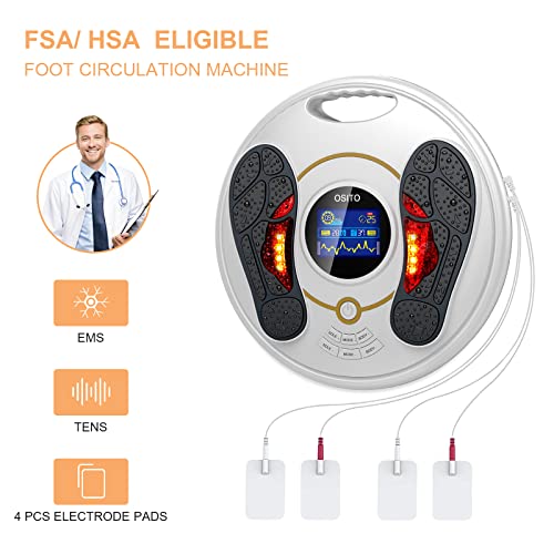 Foot Circulation Stimulator - FSA or HSA Eligible -EMS Foot Stimulator Massager for Plantar Fasciitis Neuropathy Pain Relief - Reduce Legs Soreness and Swelling and Improve Circulation