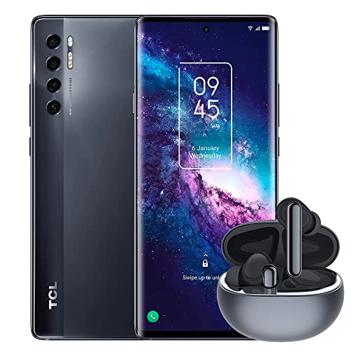 TCL 20 Pro 5G Unlocked Android Smartphone, 6GB+256GB, 4500mAh, Moondust Gray & TCL MOVEAUDIO S600 True Wireless Earbuds, 32Hrs Playtime, Water Resistance, Grey