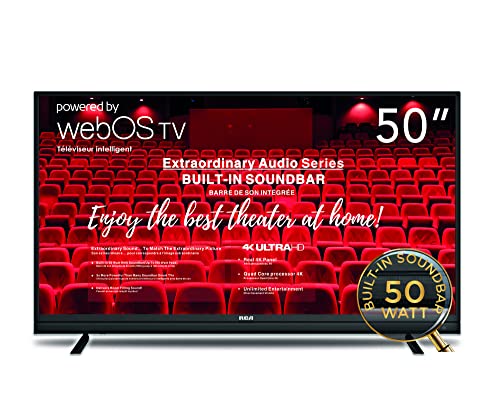 RCA 50-inch Class webOS Series - 4K UHD HDR Smart TV with Built-in Soundbar (RWOSBU5048, 2021 Model)