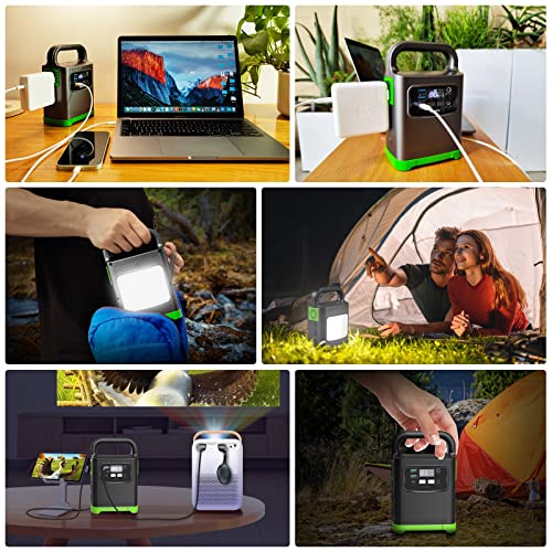 Portable Power Station 80W, SBAOH Solar Generator Energy Storage,LED Flashlight for CPAP Home Camping Emergency Backup