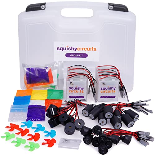 Squishy Circuits Group Kit - Learn Electrical Circuits w/ Batteries, Buzzers & Switches - Electronic Kit for Kids to Make Creations Light Up, Spin, Beep & More - STEM Learning for Ages 8 and Up