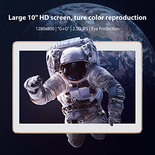 10 Inch Tablet 8 Core - TOSCIDO Android 10.0 Ultra-Fast,4GB RAM 64GB ROM,72 Hours Long Standby,WiFi Support/Bluetooth/Keyboard/Mouse/Tablet Cover and More Include - Golden