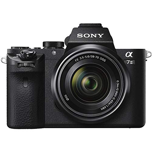 Sony Alpha a7II Mirrorless Digital Camera with 28-70mm Lens, 60-Inch Tripod, Bag, 64GB SD Card, Battery and Dual Charger, Accessories, Case, Dust Blower and Lens Cap Keeper Bundle (9 items)