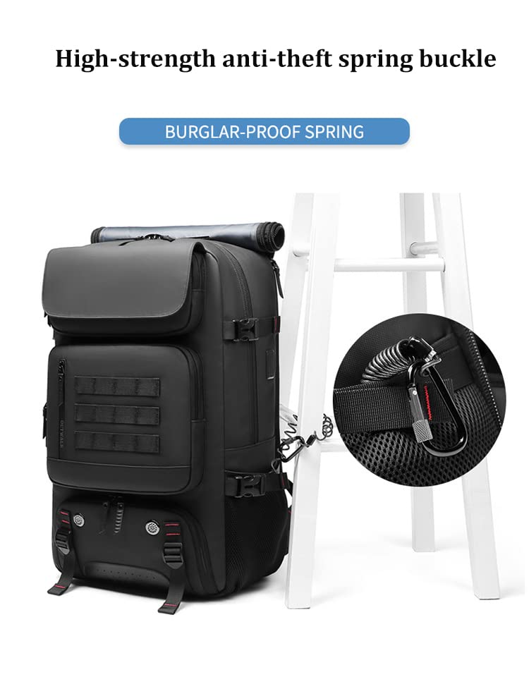 Men travel backpack,waterproof 17 inch Business Laptop Backpack with Separate Shoe Bag,Hidden USB charging port 50L outdoors trekking backpack For woman, Hiking camping backpack