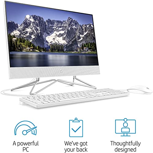 2022 Newest HP All-in-One Desktop, 21.5" FHD Display, AMD Athlon Silver 3050U, 12GB DDR4 RAM, 512GB PCIe SSD, WiFi, HDMI, Webcam, RJ-45, Wired Keyboard&Mouse, Windows 11 Home, White