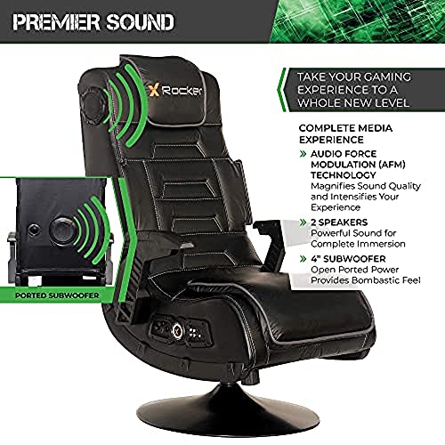 X Rocker, 5139601, Pro Series Pedestal 2.1 Video Gaming Chair, Black