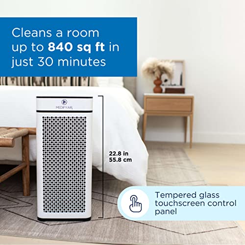 Medify Air MA-40 Air Purifier, 2-Pack, White, 2 Count & True HEPA (H13 99.97%) Air Purifier That Easily Covers 800 Sq. Ft. Touch Panel-White, 1-Pack