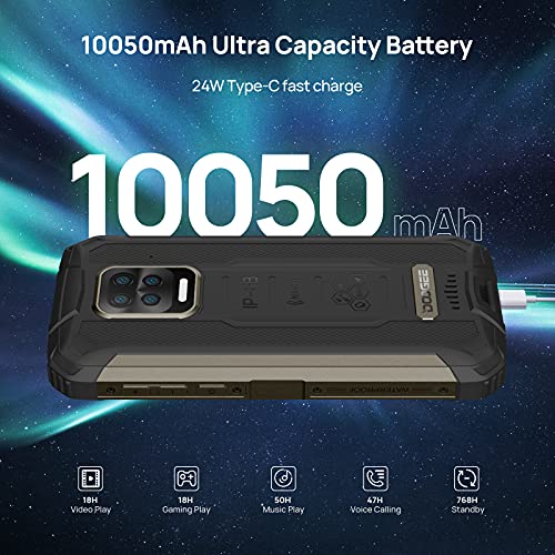 Rugged Smartphone, DOOGEE S59 Pro Android 10, 4GB+ 128GB, 16MP + 8MP Four Cameras, 10050mAh Battery, 5.71 inches HD+, IP68 Waterproof Mobile Phone, 4G Dual SIM, NFC/GPS, US Version - Mineral Black