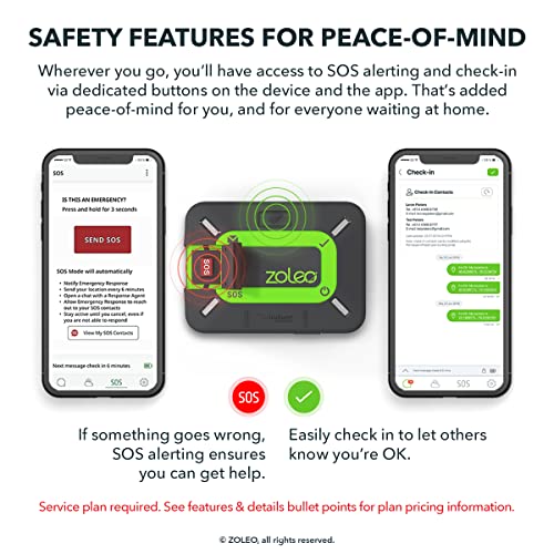 ZOLEO Satellite Communicator – Two-Way Global SMS Text Messenger & Email, Emergency SOS Alerting, Check-in & GPS Location – Android iOS Smartphone Accessory