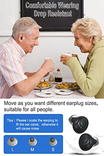Hearing Aid(Pair) Hearing Amplifier to Aid and Assist Seniors, Adults Hearing Loss，Rechargeable Digital Ear Hearing Assist Devices with Noise Cancelling，Volume Control