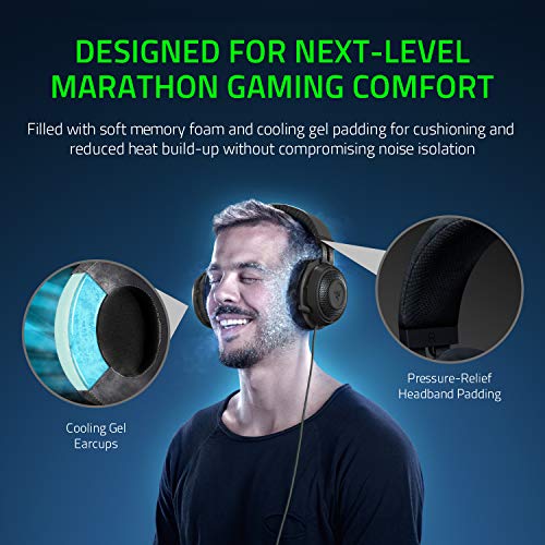 Razer Kraken Tournament Edition THX 7.1 Surround Sound Gaming Headset: Retractable Noise Cancelling Mic - USB DAC -  For PC, PS4, PS5, Nintendo Switch, Xbox One, Xbox Series X & S, Mobile – Black