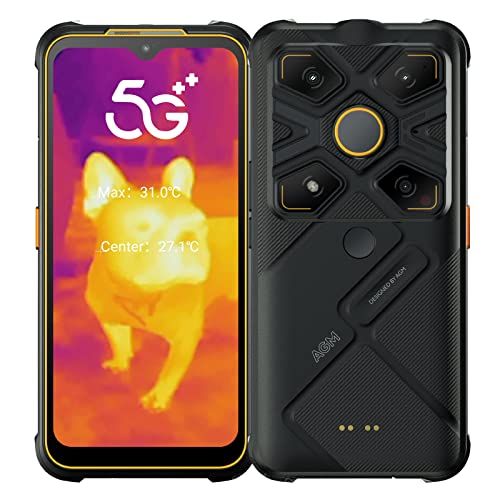 AGM Glory G1S Rugged Smartphone 5G - Rugged Phone Unlocked 8+256GB with Snapdragon 480, 256x192 Thermal Imaging Camera 25 FPS, 5500mAh, Android 11, 6.53" FHD+, Dual Torch, IP68 Waterproof Smartphone