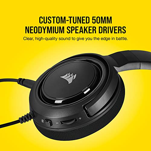 Corsair HS45-7.1 Virtual Surround Sound Gaming Headset w/USB DAC - Memory Foam Earcups - Discord Certified - Works with PC, Xbox Series X, Xbox Series S, PS5, PS4, Nintendo Switch, MacOS - Carbon