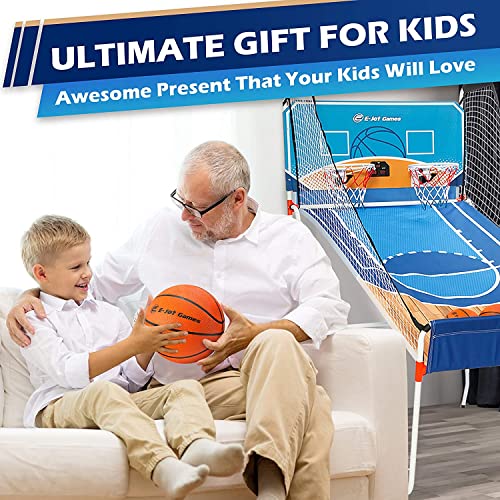 E-Jet Electronic Basketball Games, Basketball Gifts for Kids Boys Girls Children Youth & Teens | 16-in-1 Games Dual Shot, Blue,EIR047332026