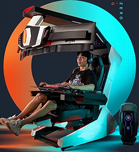 Imperator Works Brand White Structure R1 Pro Computer Chair Racing seat with Massage and Speakers and Support 3 Monitors