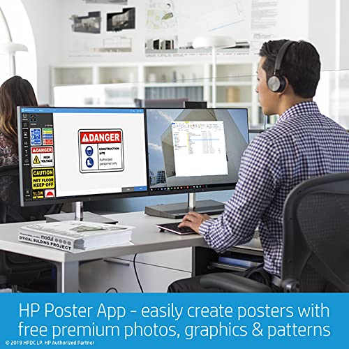 HP DesignJet T650 Large Format 36-inch Plotter Printer, Includes 2-Year Warranty Care Pack (5HB10H), Black