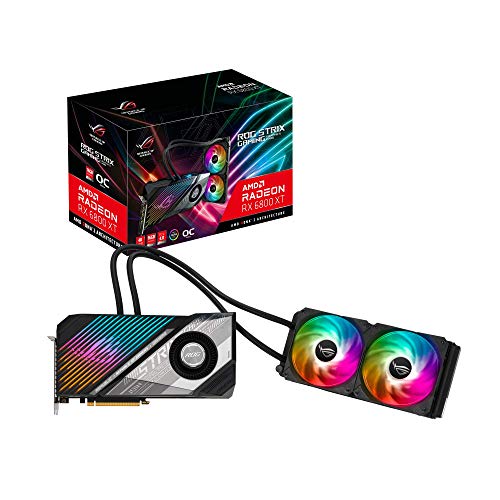 ASUS ROG Strix LC AMD Radeon™ RX 6800 XT OC Edition Gaming Graphics Card ( PCIe 4.0, 16GB GDDR6, HDMI 2.1, DisplayPort 1.4a, Full-Coverage Cold Plate, 240mm Radiator, 600mm tubing, GPU Tweak II)