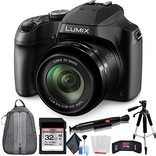 Panasonic Lumix DC-FZ80 Digital Camera + 32GB Memory Card + Padded Backpack Bundle