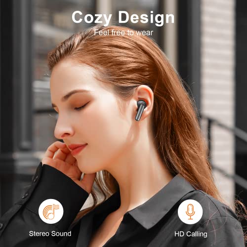 Wireless Earbuds, Bluetooth 5.3 Headphones 50H Playtime with LED Digital Display Charging Case, IPX5 Waterproof HiFi Stereo Earphones with Mic for Android iOS Cell Phone Computer Laptop Sports