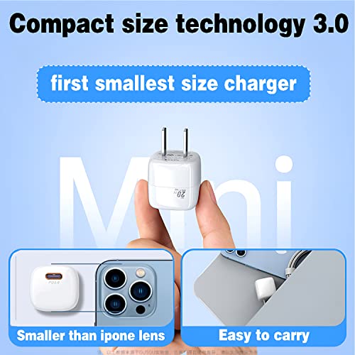 USB C Wall Charger,TECSIGIL PD 20w Mini Portable Fast Charger Block,Type C Quick Power Adapter for iPhone 13/12/11 Pro Max,X/XS/XR,Ipad Mini/Pro,Samsung,Motorola,Google Pixel,Smartwatch (20w)