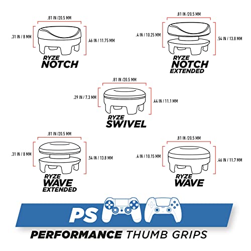 Satisfye Ryze Pads for Playstation (5 Thumbsticks) - Comfort and Precision Thumb Pads, Gaming Accessories Compatible with Playstation 4 (PS4), Playstation 5 (PS5) and The Switch Pro Controller