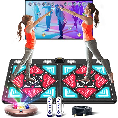 FWFX Dance Mat for Kids and Adults - Musical Electronic Dance Mats with HD Camera, Double User Wireless Dancing Mat, Exercise & Fitness Dance Step Pad Game for TV, Toys Gift for Girls & Boys Ages 6+