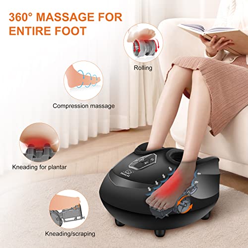 SNAILAX Foot Massager Machine with Heat,Shiatsu Feet Massager for Plantar Fasciitis and Neuropathy Pain Relief,Kneading,Compression,Rolling Heated Foot Warmer Massager,Gifts for Women,Men