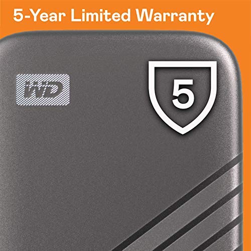 WD 1TB My Passport SSD Portable External Solid State Drive, Gray, Sturdy and Blazing Fast, Password Protection with Hardware Encryption - WDBAGF0010BGY-WESN