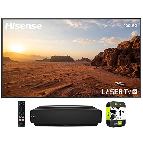 Hisense 100L5G-CINE100A 100 inch 4K Ultra-Short-Throw Laser TV & 100 ALR Cinema Screen Bundle with 1 YR CPS Enhanced Protection Pack