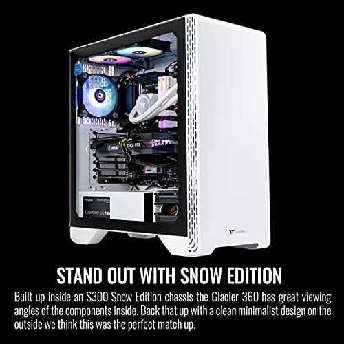 Thermaltake Glacier 360 Liquid-Cooled PC (AMD Ryzen 5 5600X, RTX 3060, 16GB RGB 3600Mhz DDR4 ToughRAM RGB Memory, 1TB NVMe M.2, WiFi, Win 10 Home) Gaming Desktop Computer S3WT-B550-G36-LCS