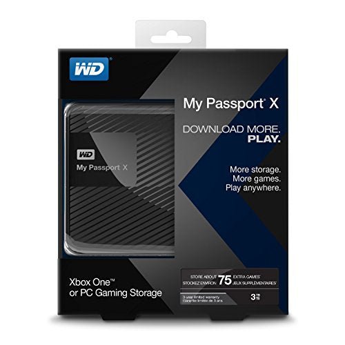 WD 3TB My Passport X for Xbox One Portable External Hard Drive, USB 3.0 - WDBCRM0030BBK-NESN